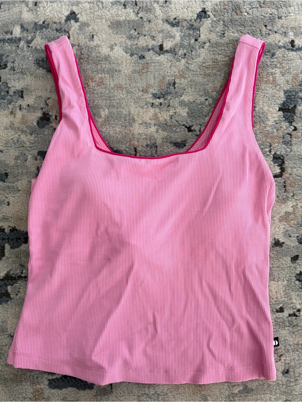 Pink Ribbed Athletic Tank Top